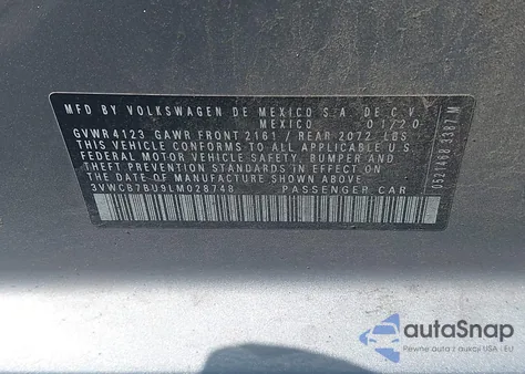 2020 Volkswagen Jetta 1.4T R-Line/1.4T S/1.4T Se from USA, damaged, VIN 3VWCB7BU9LM028748